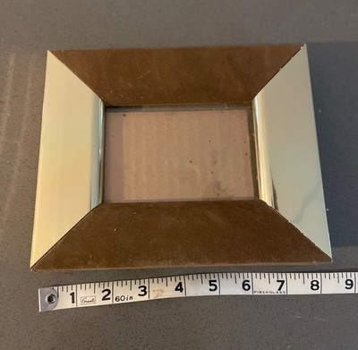 VTG Brown Suede & Brass Photo Frame 6 x8 for 3 x 4.5'' Portrait or Landscape