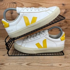 VEJA Trainers Womens Size UK 5 Campo White Yellow Leather Casual Preppy Shoes