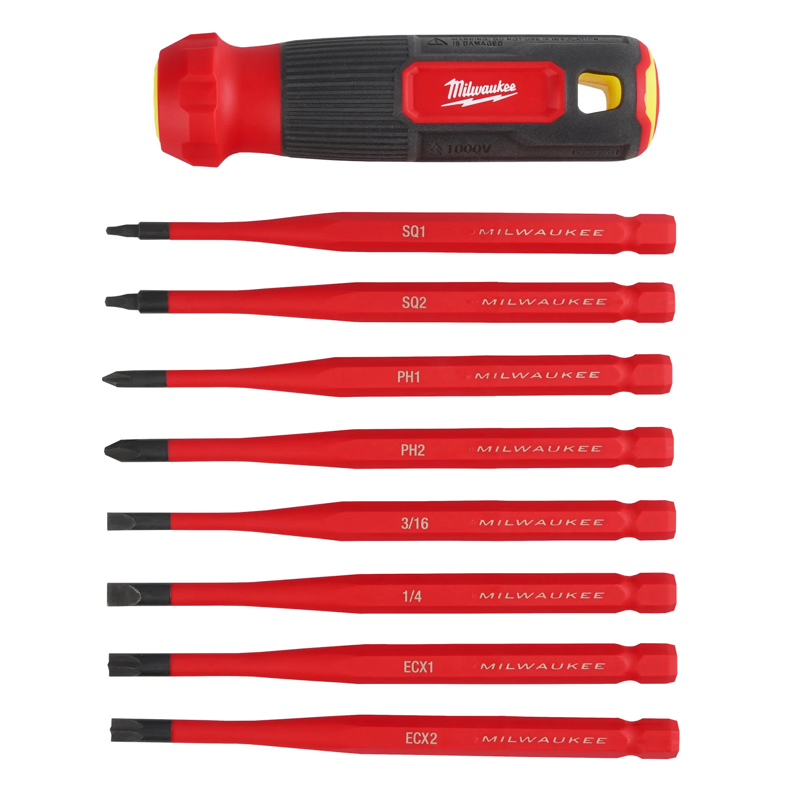 Milwaukee 48-22-2218 1000V Insulated Slim Tip Multi-Bit Screwdriver Set (8-IN-1)