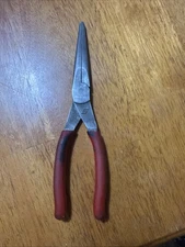 Snap-On 97ACF - 9" Long Red Soft Grip Talon Grip Needle Nose Pliers USA 