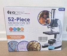 IQCrew AmScope 52-Piece Kids Microscope Science Kit STEM Set 1200X Magnification