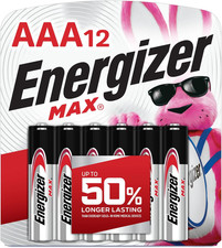 Energizer AAA Batteries Max Alkaline, 12 count