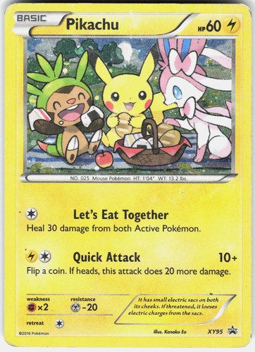 Pokemon Pikachu XY95 Holo Promo XY Promo Pokemon Moderately Played