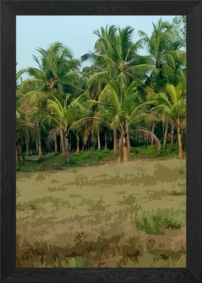 Üppige Kokosnuss Palmenhain Landschaft ein gerahmtes Wandbild Poster Leinwanddruck Bild