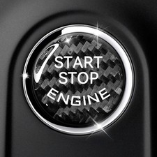 Car Push Start Button Cover Carbon Fiber Engine Push Start Stop Button Sticker