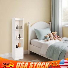 4 Tier Storage Cabinet with Doors Bedroom Living Room Bookcase Shelf Tower Rack