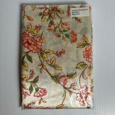 4 Satin Pillowcases Standard Cottagecore Floral Cream Yellow Pink 20"x30" NEW