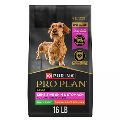 Purina Pro Plan Small Breed Adult Dog Food Salmon & Rice Sensitive Skin 16 Lb