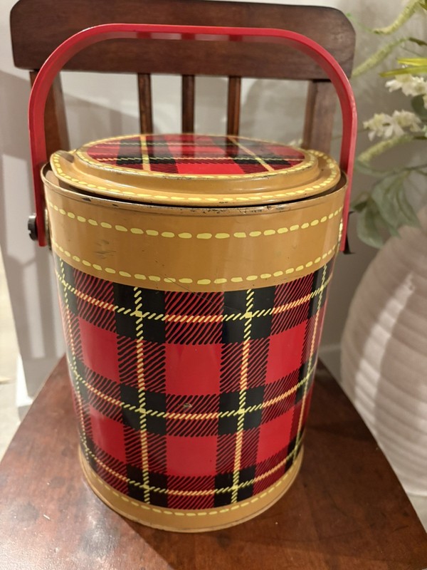 Vintage 1950s Skotch Party Bucket Cooler Ice Bucket Mid Century Plaid
