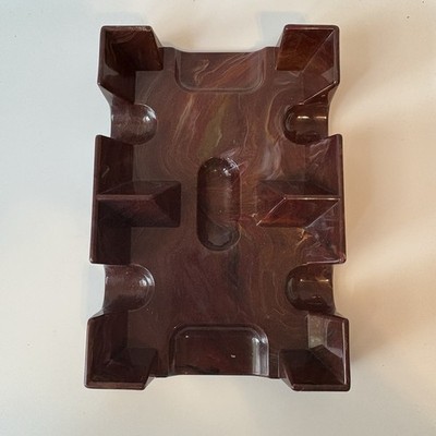 Nu-Dell Plastics Vintage Playing Card Tray Made In USA Chicago 30  7 inch Brown