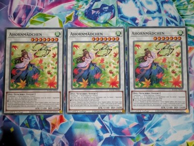 Yugioh Karten Playset 3x Ahornmädchen BACH-DE042 Common Deutsch Near Mint NM