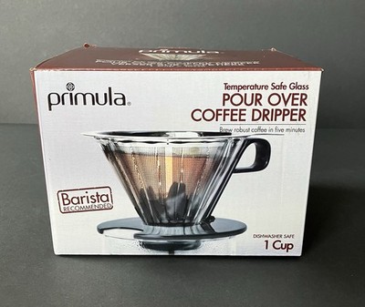 Primula Seneca Glass & Stainless Pour-Over Coffee Brewer  1 Cup New