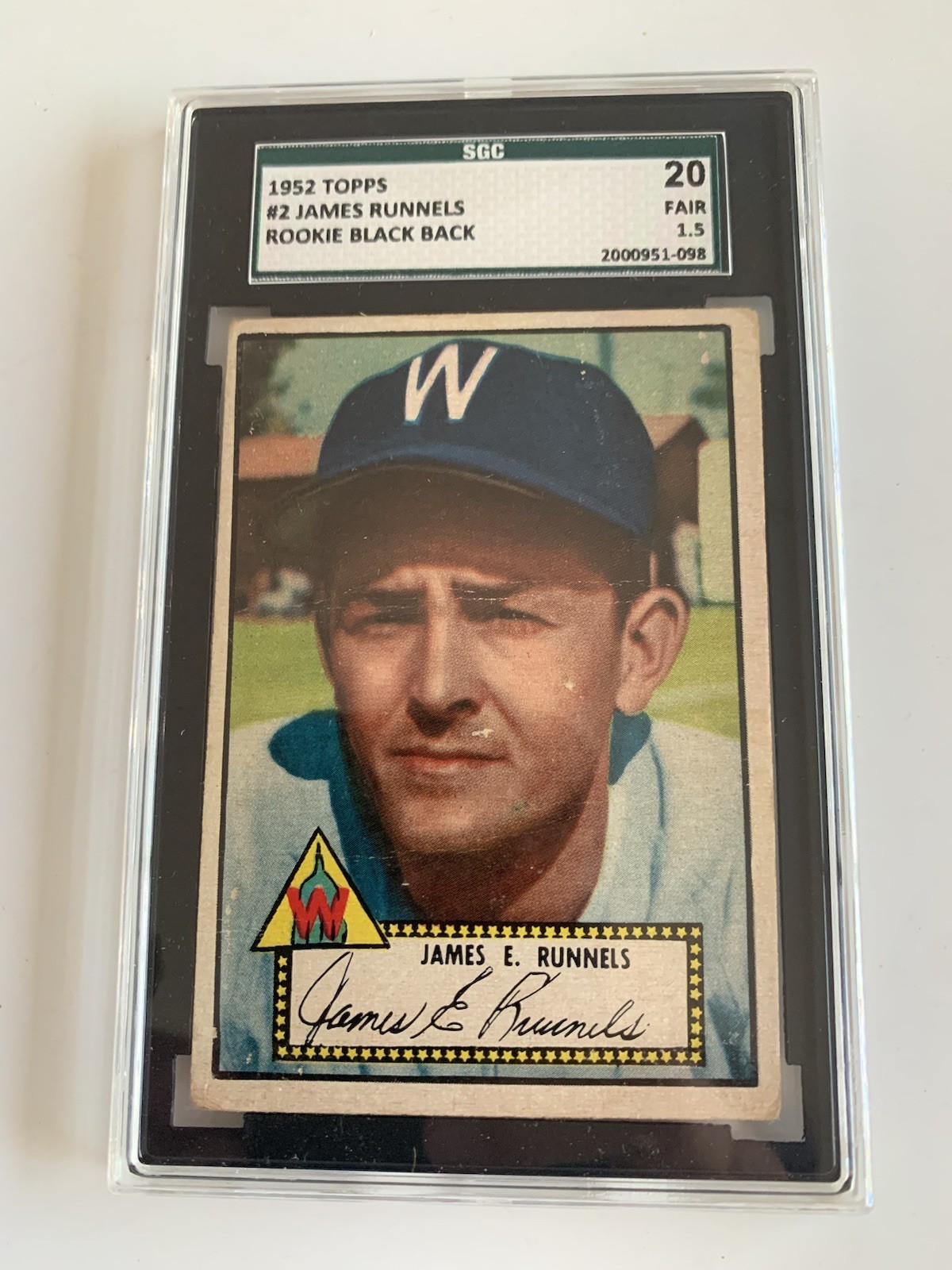 1952 Topps #2 James Runnels SGC 1.5 Black Back