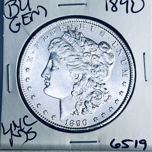 1890 BU GEM MORGAN SILVER DOLLAR UNC MS+++ U.S. MINT RARE COIN 6519