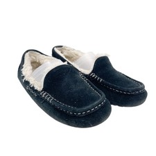 UGG Women's Dakota Moccasin Slippers Shearling Lined Black Suede Size 6