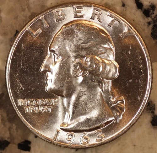 1963 P Silver Washington Quarter CHOICE BU STK (1 Coin) From OBW Rolls