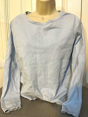 Marc O'Polo Women s Blue Cotton Knit Crew Neck Pullover Sweater Long Sleeve S
