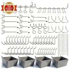 Pegboard Hooks Assortment with Pegboard Bins, Peg Locks, for Organizing Various
