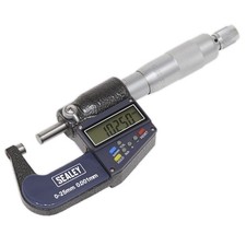 Image of Sealey Digital External Micrometer 0-25mm/0-1" Micrometer Digital High Precision
