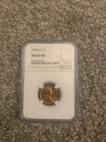 1954 D Lincoln Wheat Cent NGC MS66 RD