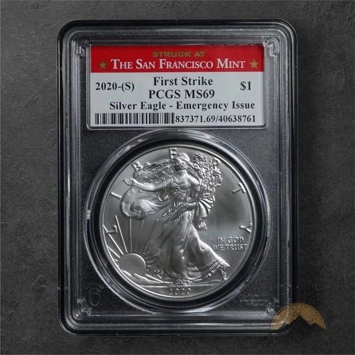 2020-S American Silver Eagle Dollar $1 - PCGS MS69 - San Fransisco