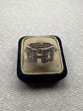 Greek Key Pattern Sterling Silver Ring Size 6.5 8g