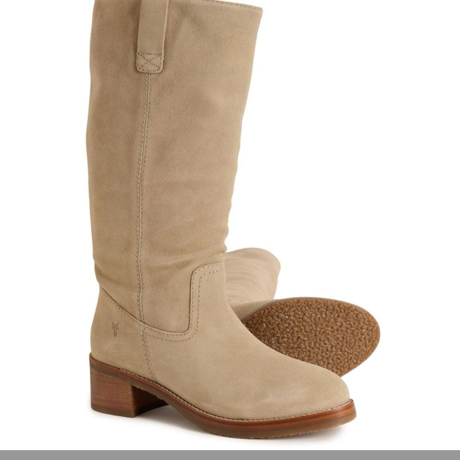 Frye Women's Taupe Suede Heeled Boots NWOT
