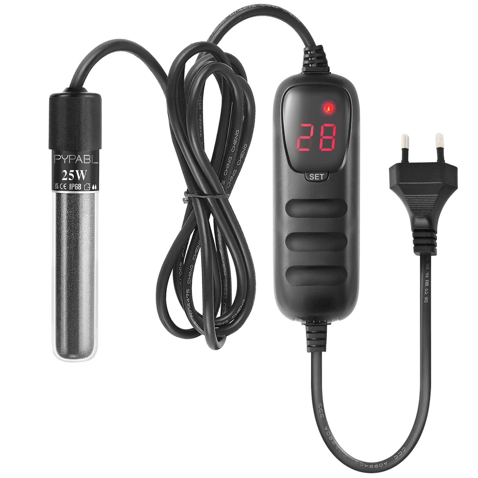 Chauffage pour aquarium de 25W submersible pour petits bassins et crevettes