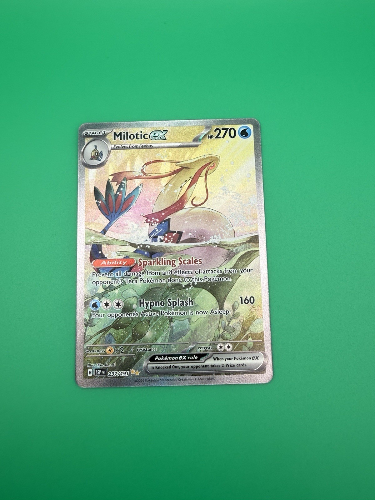 Pokémon TCG Milotic EX Special Illustration Rare Card 237/191 SIR Surging Sparks