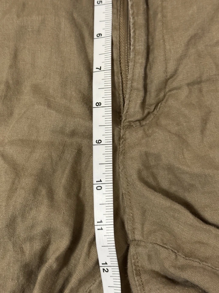 Tasso Elba Men’s 100% Linen Tan Brown Chino Casual Shorts 34 Boat Relaxed - Image 4 of 4