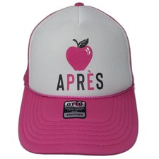 Otto Trucker Hat Pink White OS Snapback Foam Front Mesh Apple Apres Adjustable