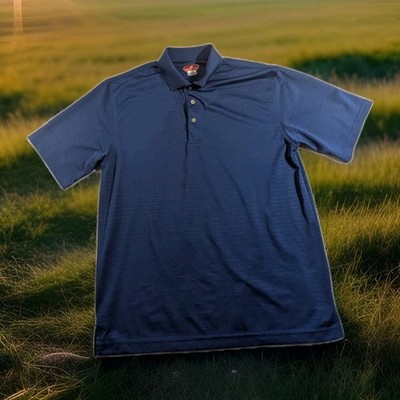 Pro Player Mens Size M Blue Heather Short Sleeve Polo Shirt