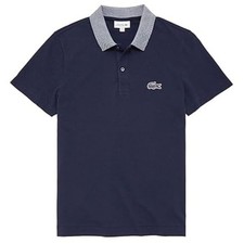 Lacoste Men's Short Mini Pique Regular Fit Caviar Croc Polo Shirt Navy Blue 2XL