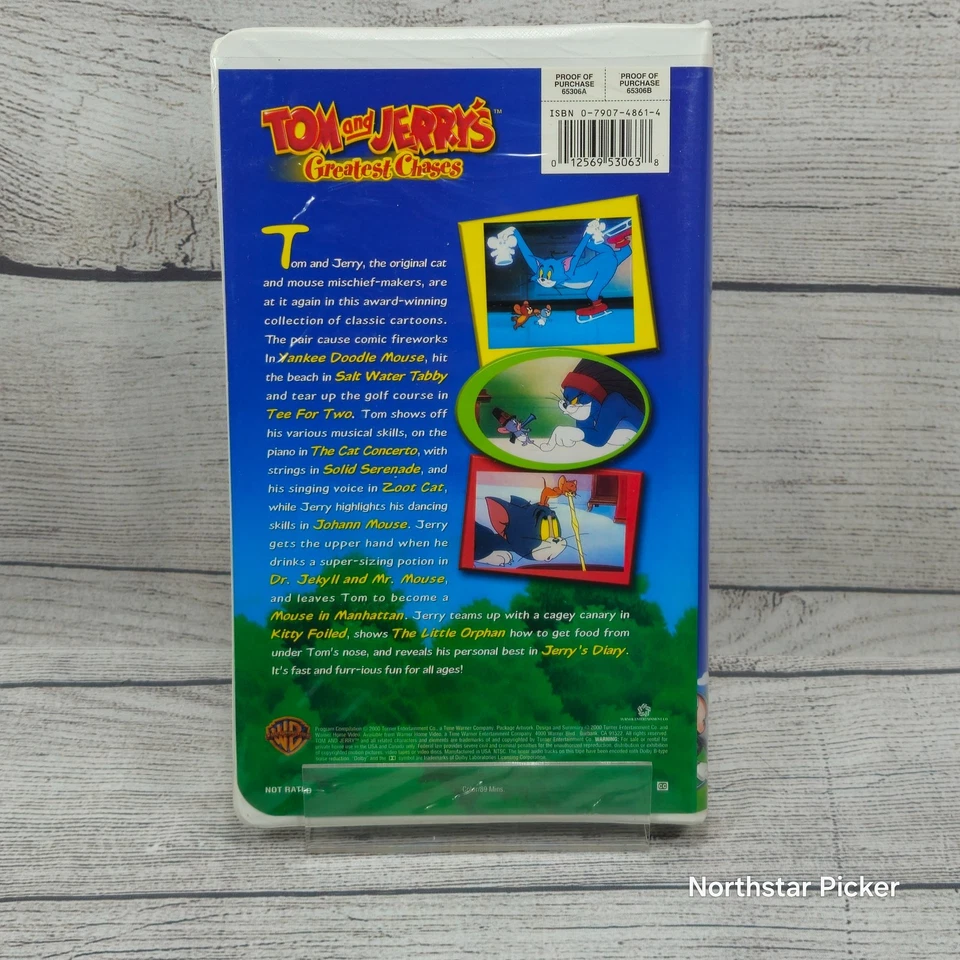 VTG Tom and Jerry's Greatest Chases (VHS, 2000) Authentic | 12 Cartoons - Image 4 of 4