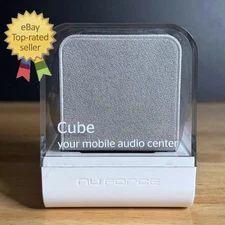 NuForce Cube SILVER Audio  Speaker USB Mobile Center + Accessories -MINT⚠️TESTED