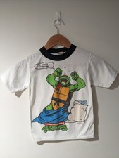 Vintage 1982 Teenage Mutant Ninja Turtles I Hate Morning Kids 8-10 White T-Shirt