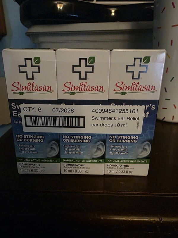 6 X SIMILASAN SWIMMER'S EAR RELIEF EAR DROPS - 0.33 EA. BOX - EXP. 07/2028