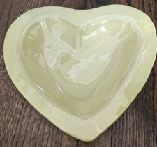 Annieglass Yellow Heart Plate Bowl, Numbered Signed
