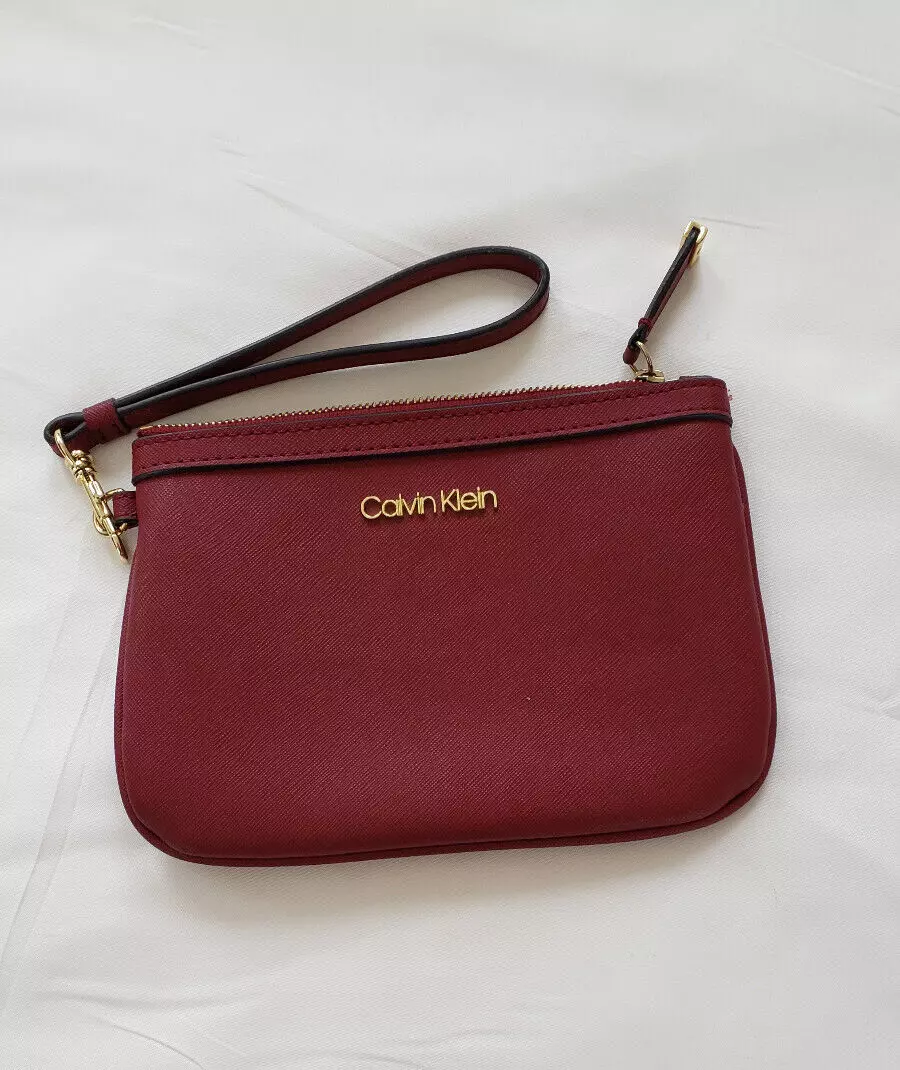 Calvin klein 2025 saffiano wristlet