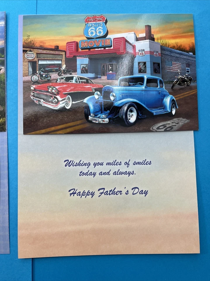FATHERS Day Cards DAD, Husband any guy vintage vehicles Leanin Tree - Image 3 of 3