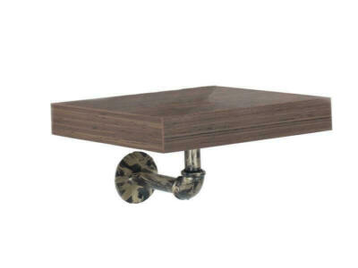 DUNKLE EICHE REGAL MIT VINTAGE PFEIFEN DESIGN KLAMMERN HOLZMASERUNG NACHBILDUNG RETRO REGAL
