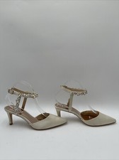 Women  s Badgley Mischka Esmeralda Embellished Pointed Toe Pump White Size 8.5