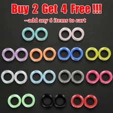 PAIR-ULTRA THIN EAR SKINS TUNNELS-Pearl Powder Silicone Ear Gauge-Soft Ear plugs