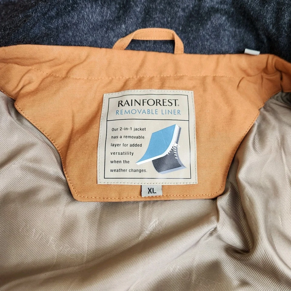 Abrigo chaqueta de campo de lona 2 en 1 capa Rainforest talla XL para hombre Foto 4 de 4