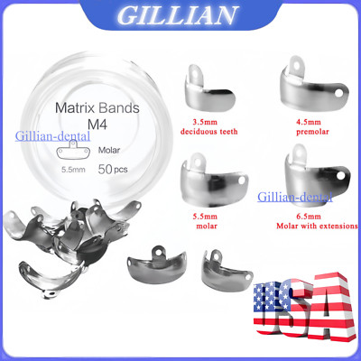 50Pcs Dental Matrix Bands With Hole Sectional Matrix Ring Fit Palodent V3 System