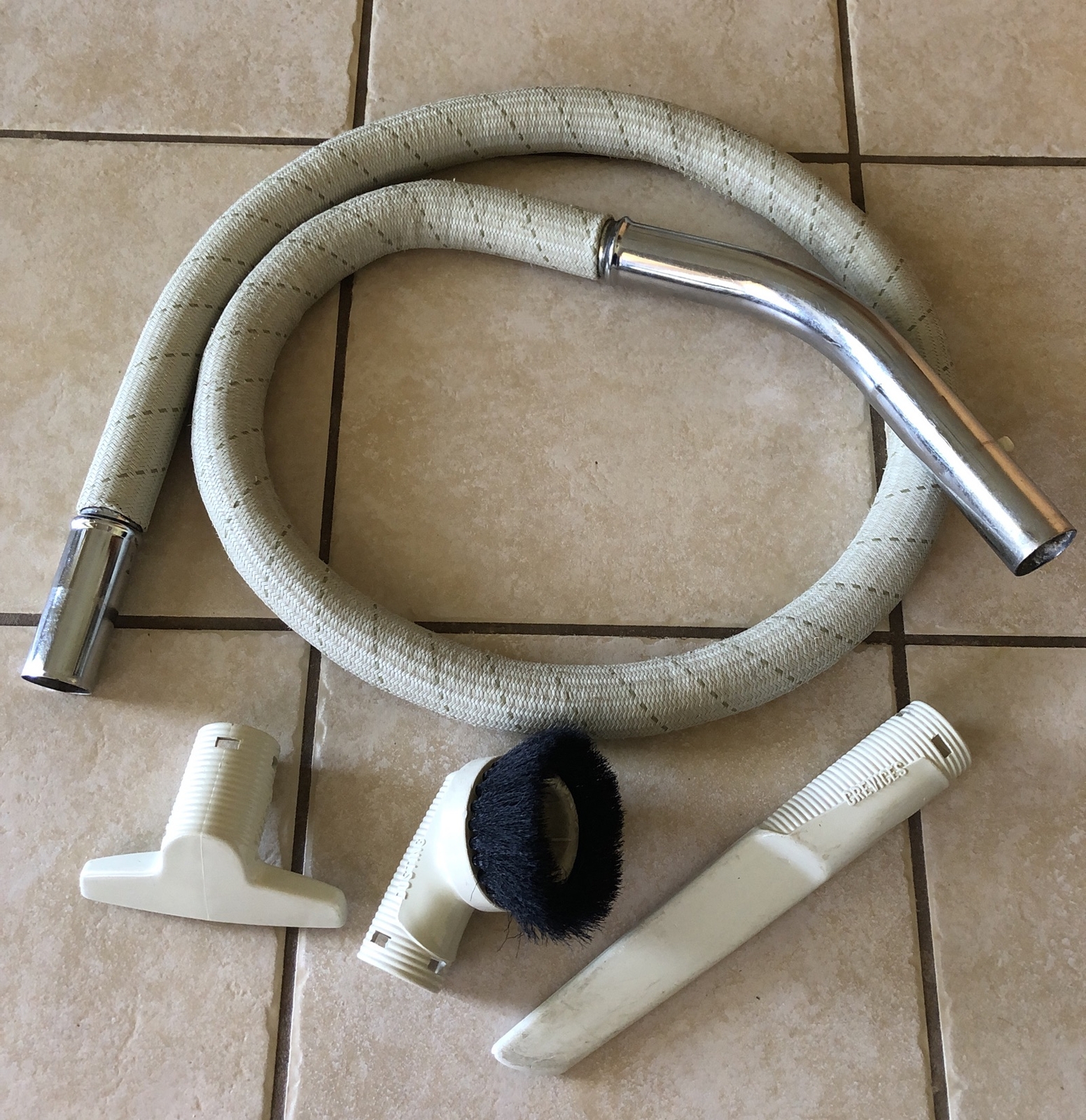 Vintage GE Canister Vacuum PIC200 General Electric Hose And Head