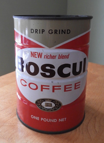 Vintage Boscul One Pound Drip Grind Coffee Can, No Lid, Camden, NJ - Picture 2 of 14