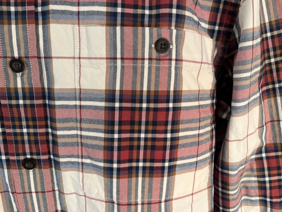 ORVIS Мужская тяжелый ирорис, красный и синий клетку длинным рукавом рубашка средний M EUC - Изображение 4 из 4