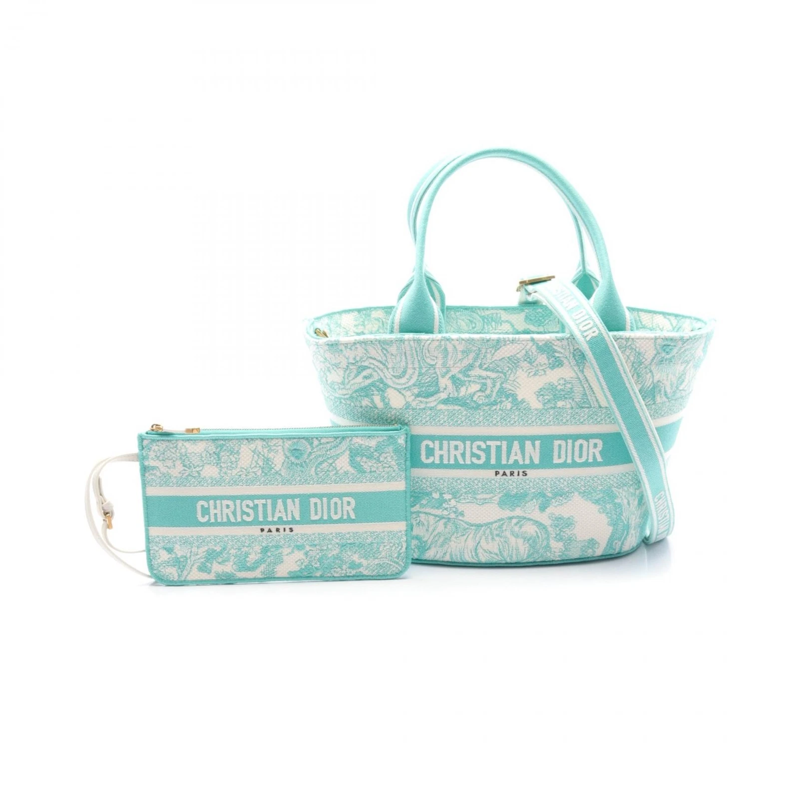 Sac fourre tout Christian Dior DIORIVIERA Panier Chapeau Toile de Jouy M1328CTDT51E