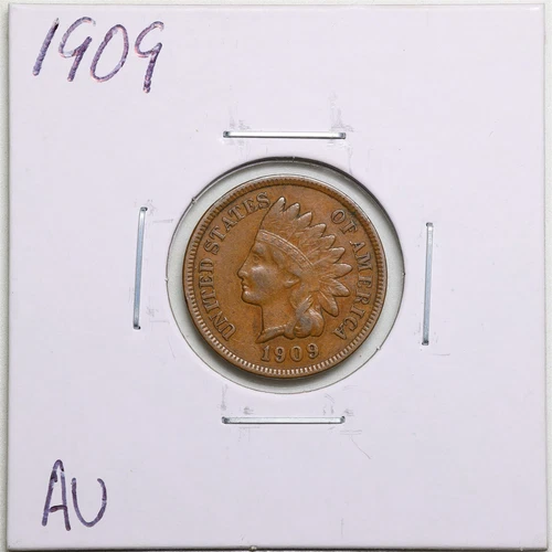 1909 1C Indian Head Cent in AU Condition #4781